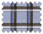 100% Cotton Light Blue/Blue/Brown Check