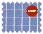 160's Superfine Cotton Light Blue/White Check