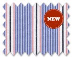 160's Superfine Cotton White/Blue/Pink/Black Stripe