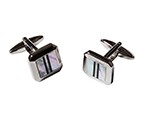 Pearl with Black Square Cufflink