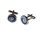 Whirl Blue Circle Cufflink