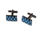 Blue with Silver Rectangle Cufflink
