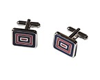 Navy with Pink Rectangle Cufflink