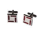 Silver with Red Square Cufflink