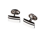 Black Stripe Rectangle Cufflink