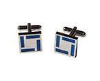 Silver with Blue Square Cufflink