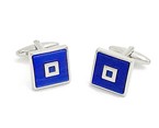 Silver/Blue Square Cufflink