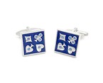 Blue/Silver Square Cufflink