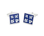 Blue/Silver Square Cufflink