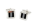 Black/Pearl Square Cufflink