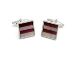 Purple/Cream Square Cufflink