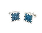 Light Blue/Silver Square Cufflink