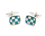 Light Blue/Silver Square Cufflink