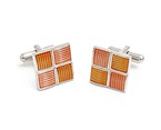 Orange/Silver Square Cufflink