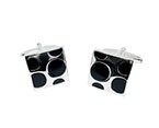 Black/Silver Square Cufflink