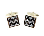 Brown/Pearl/Gold Square Cufflink