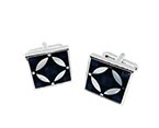 Black/White/Purple Square Cufflink