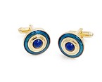 Blue/Gold Circle Cufflink