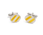 Yellow/Silver Oval Cufflink