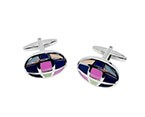 Blue/Light Blue/Green/Pink/Purple/Orange Oval Cufflink