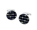 Silver/Blue Circle Cufflink