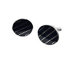 Black/Silver Circle Cufflink