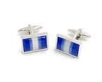 Blue/White Rectangle Cufflink