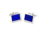 Dark Blue/Sliver Rectangle Cufflink