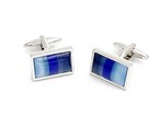 Dark Blue/Blue/Light Blue Rectangle Cufflink