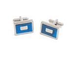 Dark Blue/Sliver Rectangle Cufflink