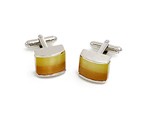 Yellow Rectangle Dome Cufflink