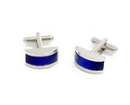 Blue Rectangle Dome Cufflink