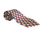 Red/Blue/Yellow Printed Silk Tie