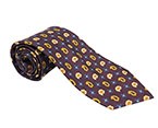 Purple/Yellow/Blue Printed Silk Tie