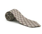 Light Brown Check Silk Tie