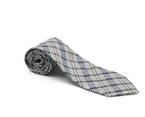 Light Grey Check Silk Tie