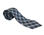 Dark Blue/Blue/Light Blue Check Silk Tie