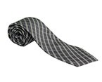Dark Grey Check Silk Tie
