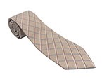 Light Brown/Brown/Light Blue Check Silk Tie