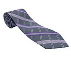 Dark Grey/Purple Check Silk Tie
