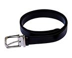 35mm width Silver Round Buckle with Black Belt (46 inch)