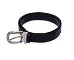 35mm width Silver Round Buckle with Black Belt (38 inch)