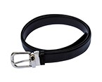 30mm width Silver Round Buckle with Black Belt (44 inch)