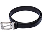 30mm width Silver Buckle with Black Belt (44 inch)