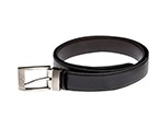 35mm width Silver Square Buckle with Black Belt (42 inch)