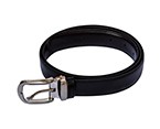 30mm width Silver Round Buckle with Black Belt (46 inch)