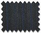 Loro Piana 130's Wool Charcoal with Blue Stripe